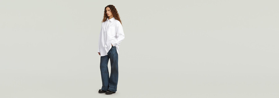 oversize-popelinehemd mit reißverschluss