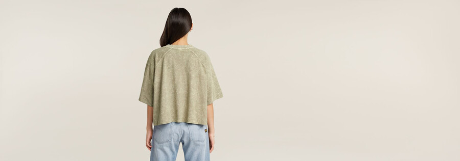 verwaschenes oversized-t-shirt mit mehreren logos