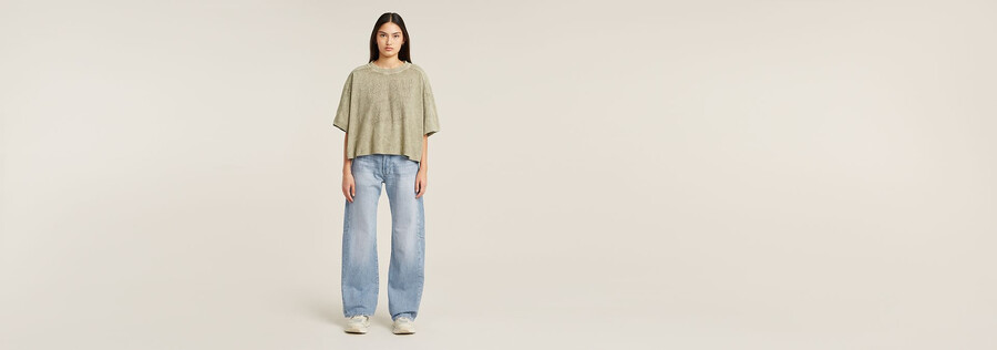 verwaschenes oversized-t-shirt mit mehreren logos