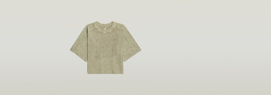 verwaschenes oversized-t-shirt mit mehreren logos