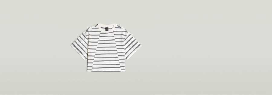 kastenförmiges t-shirt mit a-linien-streifen