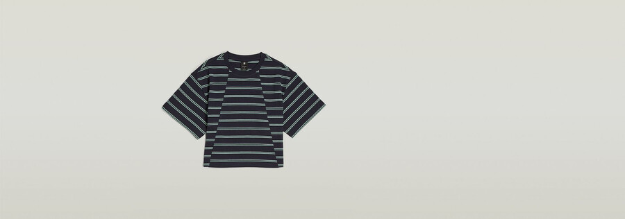 kastenförmiges t-shirt mit a-linien-streifen