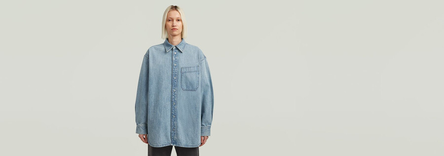 maxi-overshirt mit einer tasche
