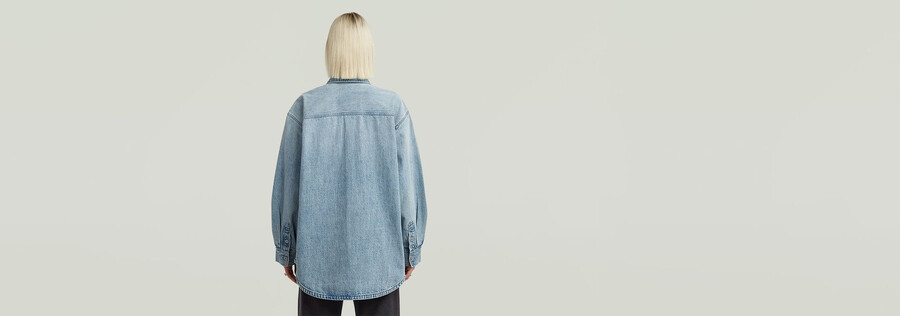 maxi-overshirt mit einer tasche