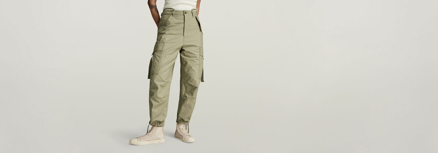 cargo-cropped-hose mit kordelzug