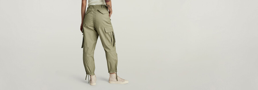 cargo-cropped-hose mit kordelzug