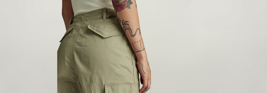 cargo-cropped-hose mit kordelzug