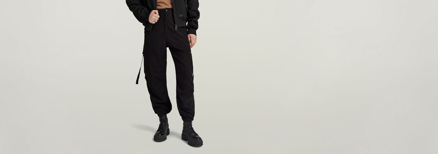 cargo-cropped-hose mit kordelzug
