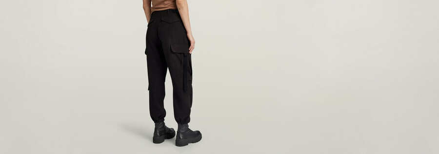 cargo-cropped-hose mit kordelzug