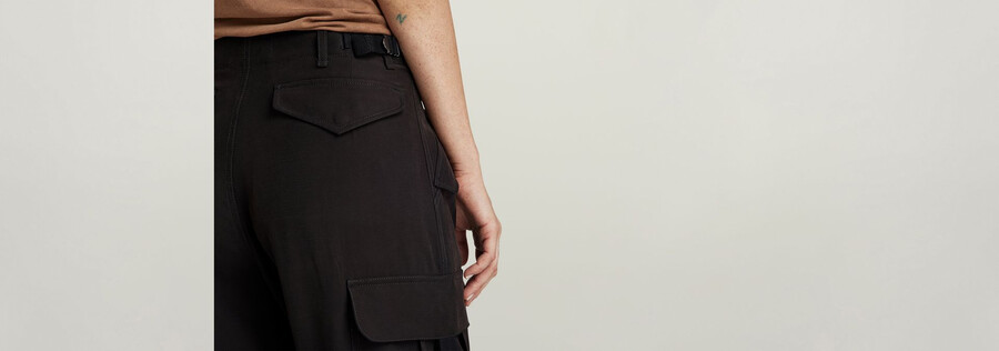 cargo-cropped-hose mit kordelzug