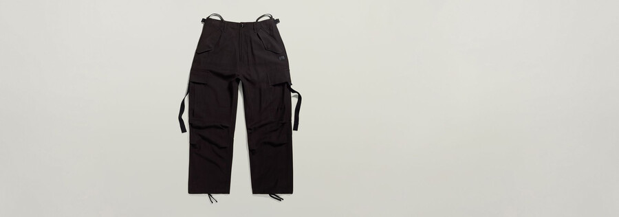 cargo-cropped-hose mit kordelzug
