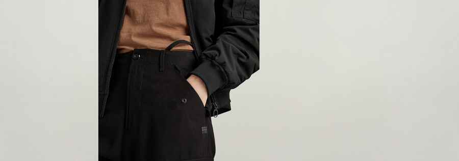 cargo-cropped-hose mit kordelzug