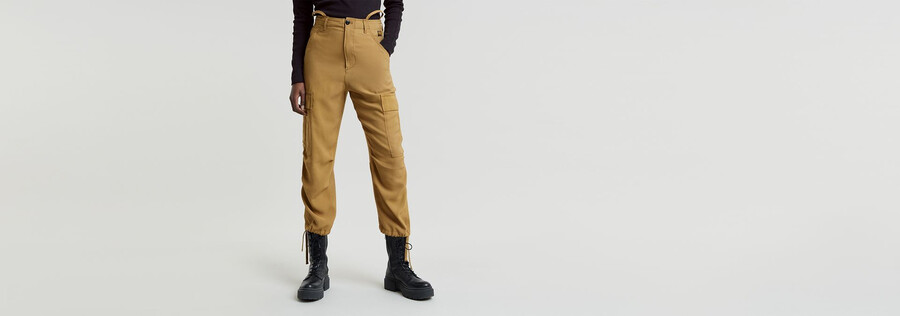cargo-cropped-hose mit kordelzug