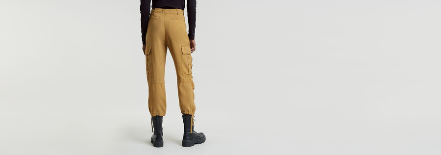 cargo-cropped-hose mit kordelzug