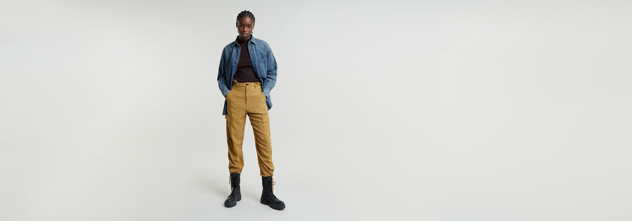 cargo-cropped-hose mit kordelzug