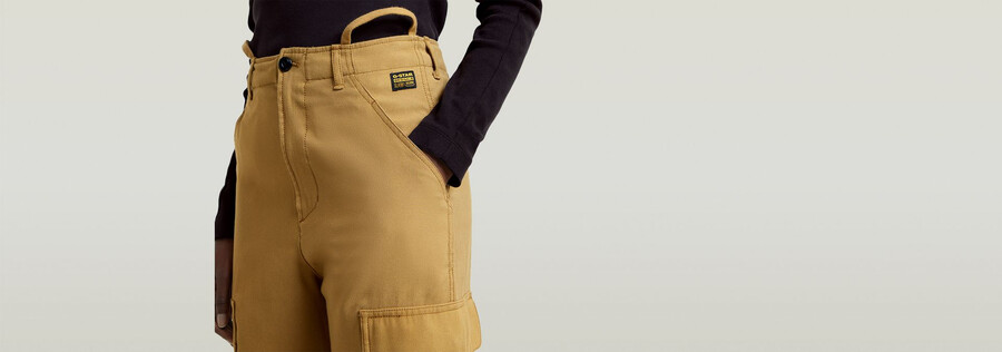 cargo-cropped-hose mit kordelzug