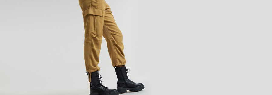 cargo-cropped-hose mit kordelzug