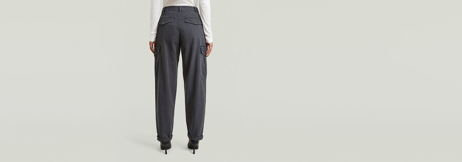 plissierte schmal zulaufende cargo-chino