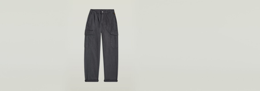 plissierte schmal zulaufende cargo-chino