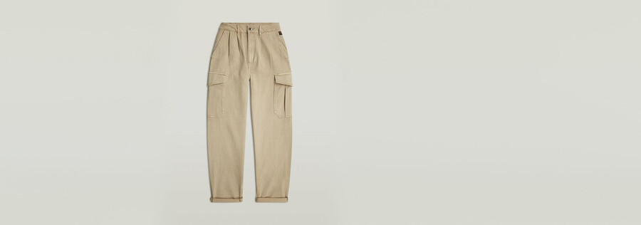 plissierte schmal zulaufende cargo-chino