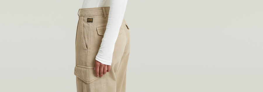 plissierte schmal zulaufende cargo-chino