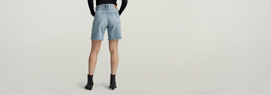 hohe bermudashorts mit offener kante