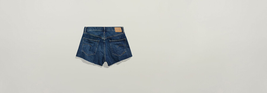 echte denim-shorts mit offener kante