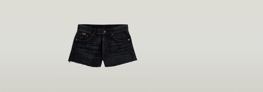 echte denim-shorts mit offener kante