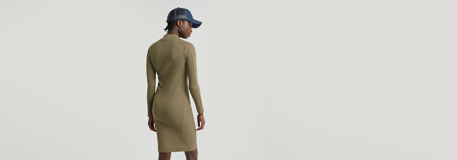 ergonomisches schmal geschnittenes rippenkleid