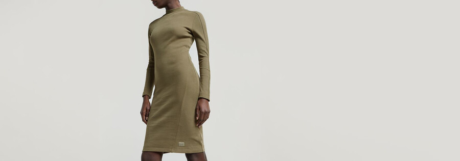 ergonomisches schmal geschnittenes rippenkleid