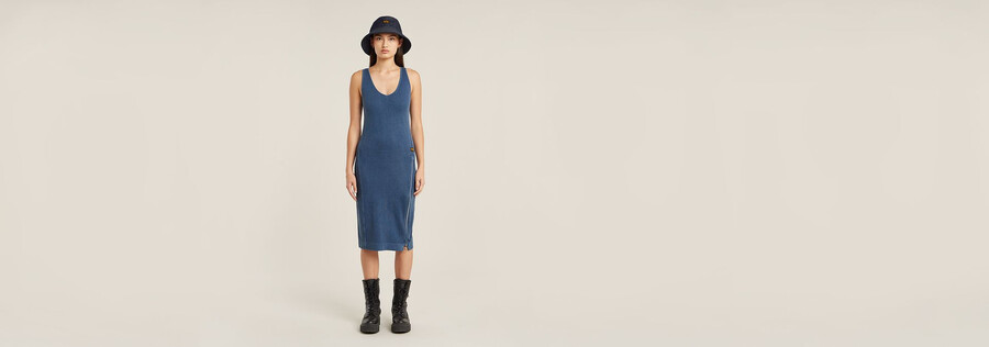 Überfärbtes asymmetrisches reißverschlusskleid