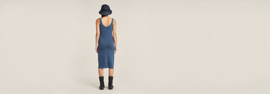 Überfärbtes asymmetrisches reißverschlusskleid