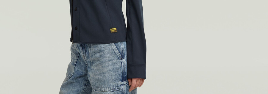 slim-fit-hemd mit reißverschluss