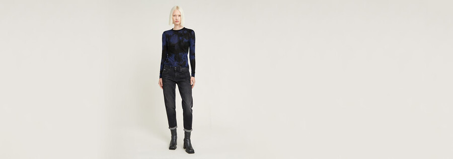 slim-top mit vintage-waschung