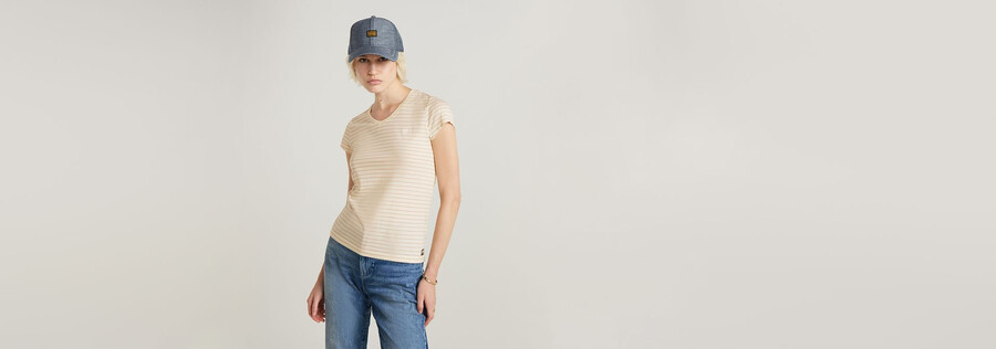 stripe eyben slim v-neck top 2.0