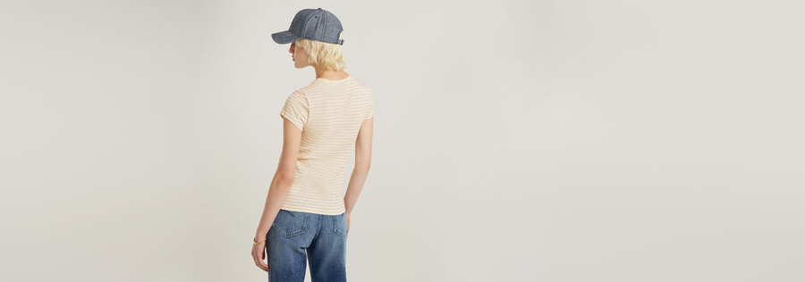 stripe eyben slim v-neck top 2.0