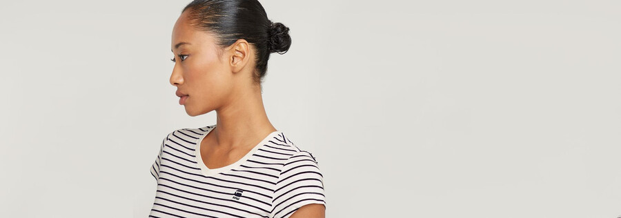 stripe eyben slim v-neck top 2.0