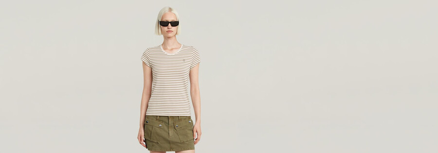 stripe eyben slim v-neck top 2.0