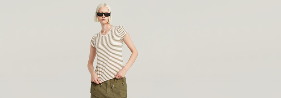stripe eyben slim v-neck top 2.0