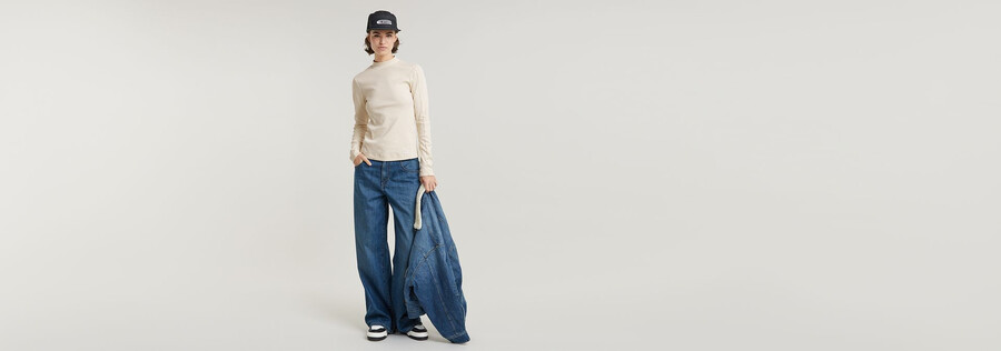 slim rib mock top