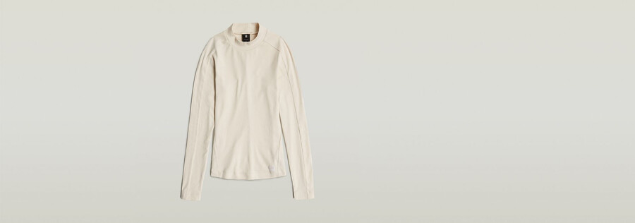 slim rib mock top