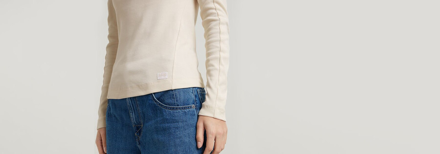 slim rib mock top
