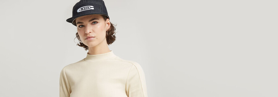 slim rib mock top