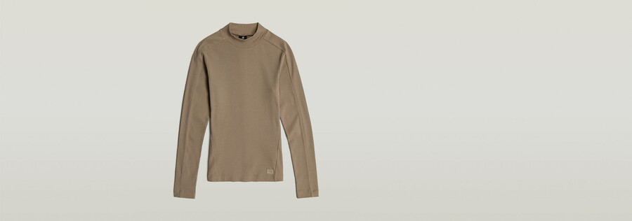 slim rib mock top