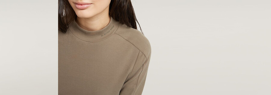 slim rib mock top