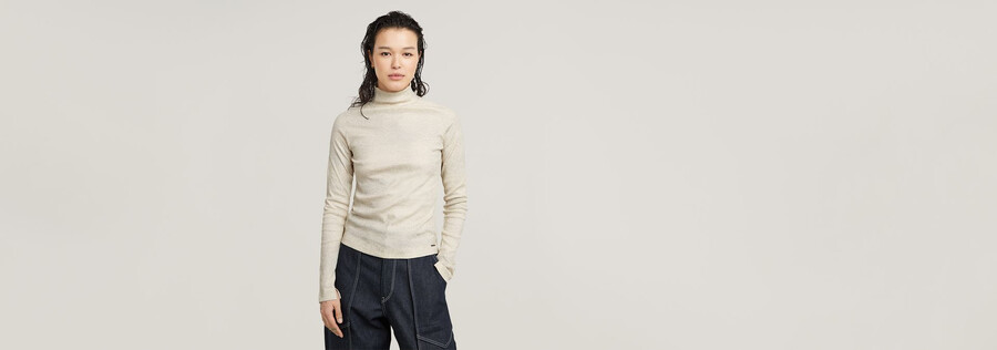 beschichtetes slim rib mock top