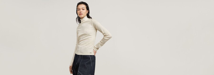 beschichtetes slim rib mock top