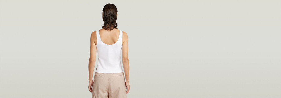 asymmetrisches schmal geschnittenes tanktop mit reißverschluss
