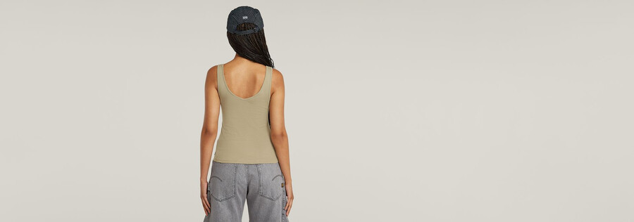 asymmetrisches schmal geschnittenes tanktop mit reißverschluss