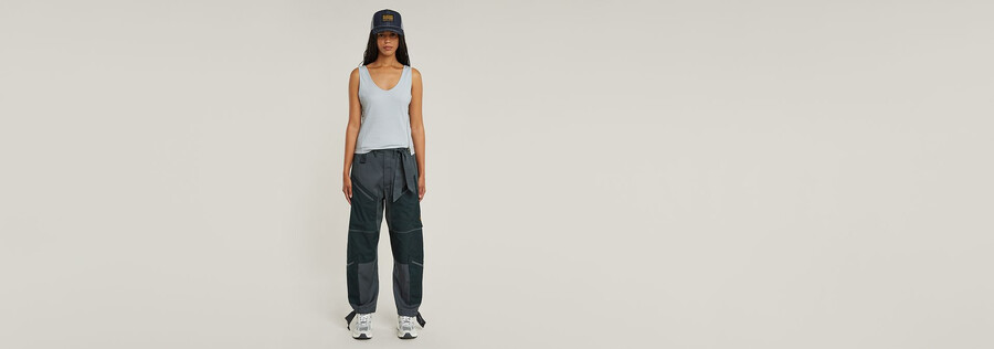asymmetrisches schmal geschnittenes tanktop mit reißverschluss
